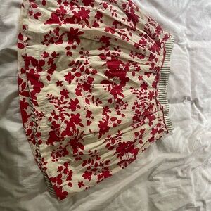 Anthropologie Vintage Red Pleated Bubble Mini Skirt